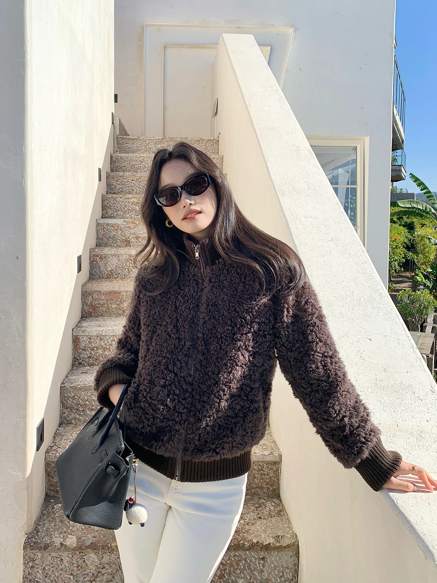 

Женская утепленная куртка Pusumede из искусственного меха и кожи, повседневная, с длинными рукавами, на молнии, без капюшона