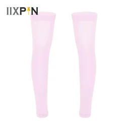 1 Pair Mens Thigh High Socks Full Leg Sleeve Footless Knee Brace Thigh and Calf Support Socks Stretchy Compression Stockings