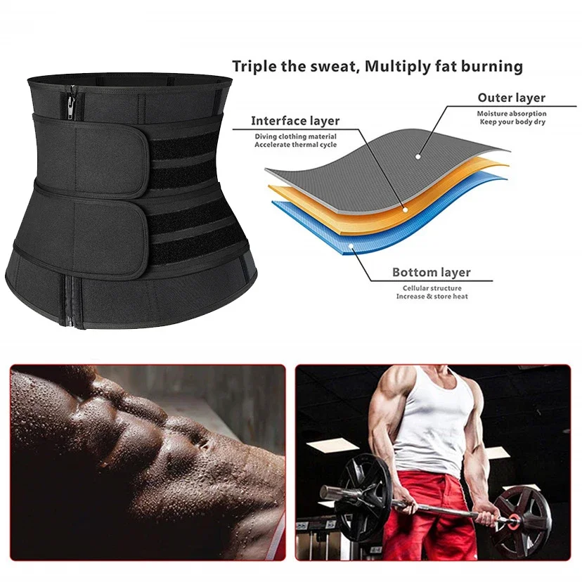 

Waist Support Belt for Men Fitness Trimmer Shaper Weight Loss Sauna Sweat Girdle Back Brace Lumbar Back Belt Sports Safety