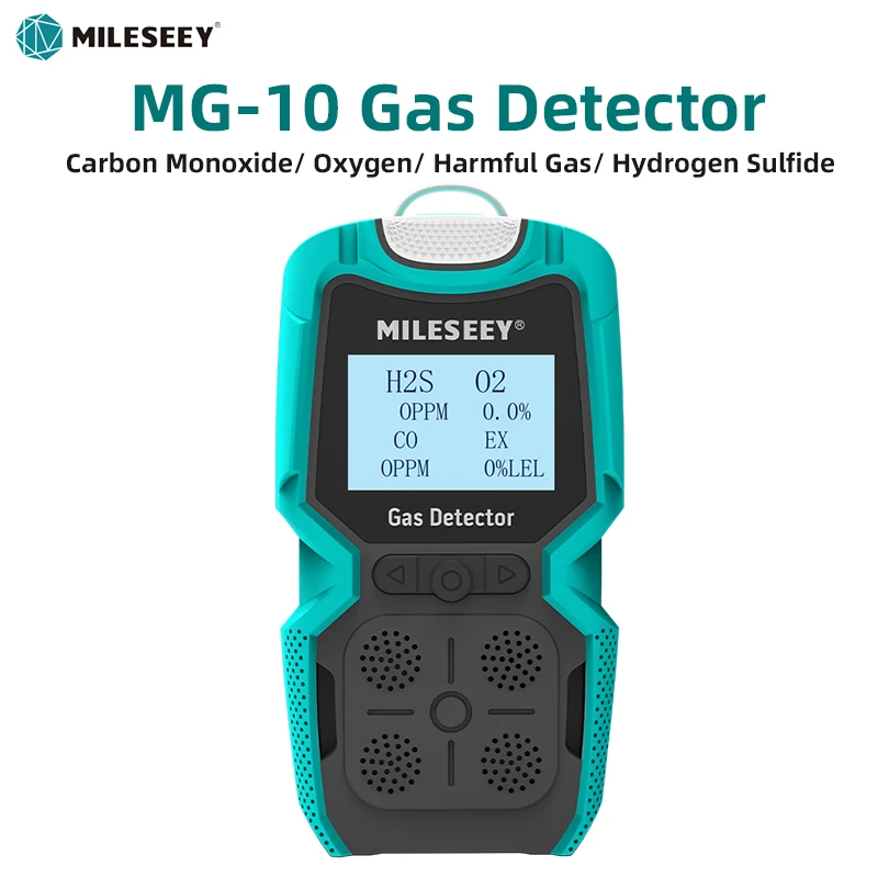 

Mileseey MG10 Multi-Function Gas Detector 4 in 1 H2S/CO/O2/ CX Gas Detection Vibration Flashing Display Buzzer Alarm For Safety