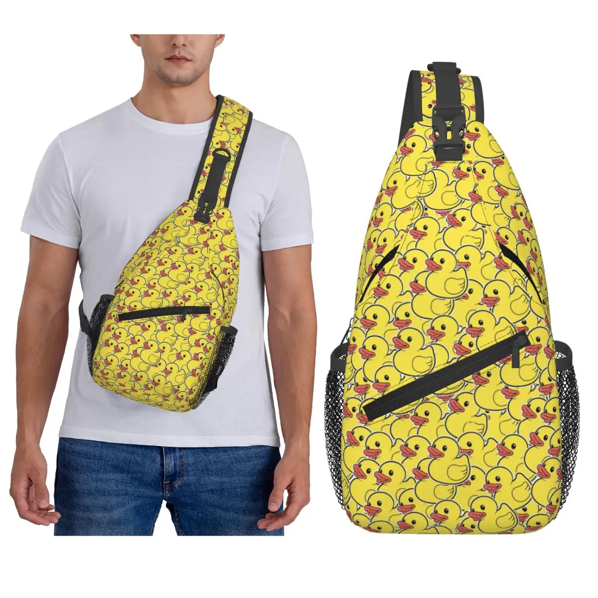 

Желтая классическая резиновая нагрудная сумка с уткой, мужской рюкзак через плечо, нагрудная сумка, дорожный походный рюкзак, сумка на плечо