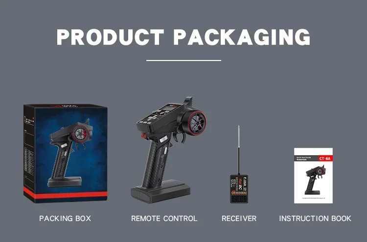 HOTRC CT-6A 2,4 GHz 6CH 6 canales Control con una sola mano transmisor de Radio control remoto para RC juguete coche barco Drone piezas