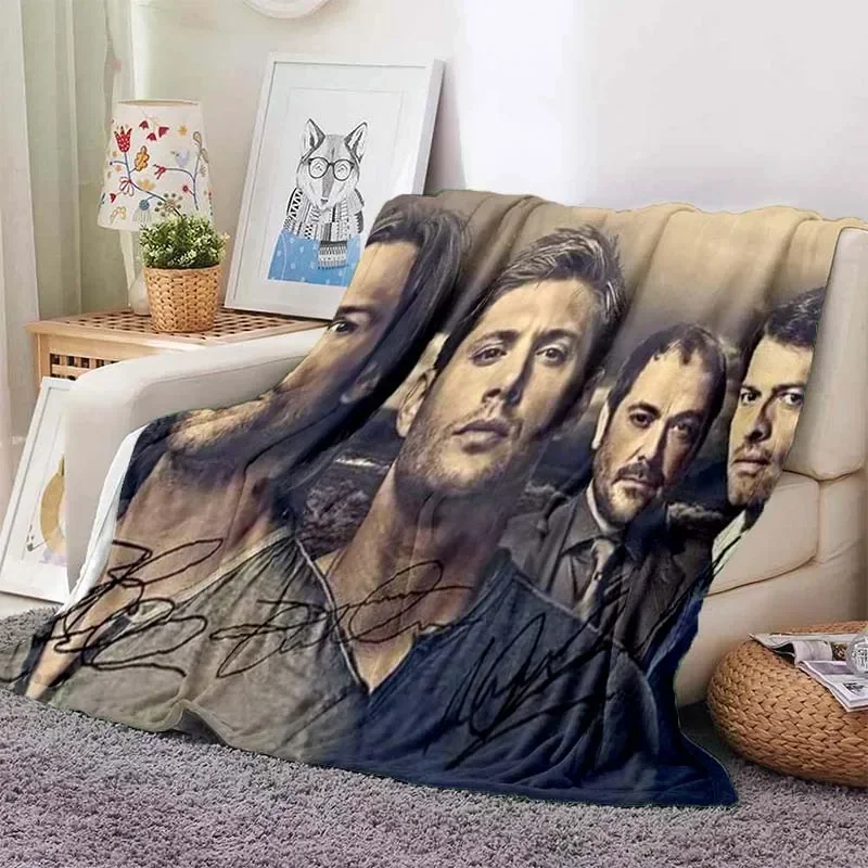 Movie supernatural - evil power printed blanket, flannel office home air conditioning blanket, multifunctional blanket