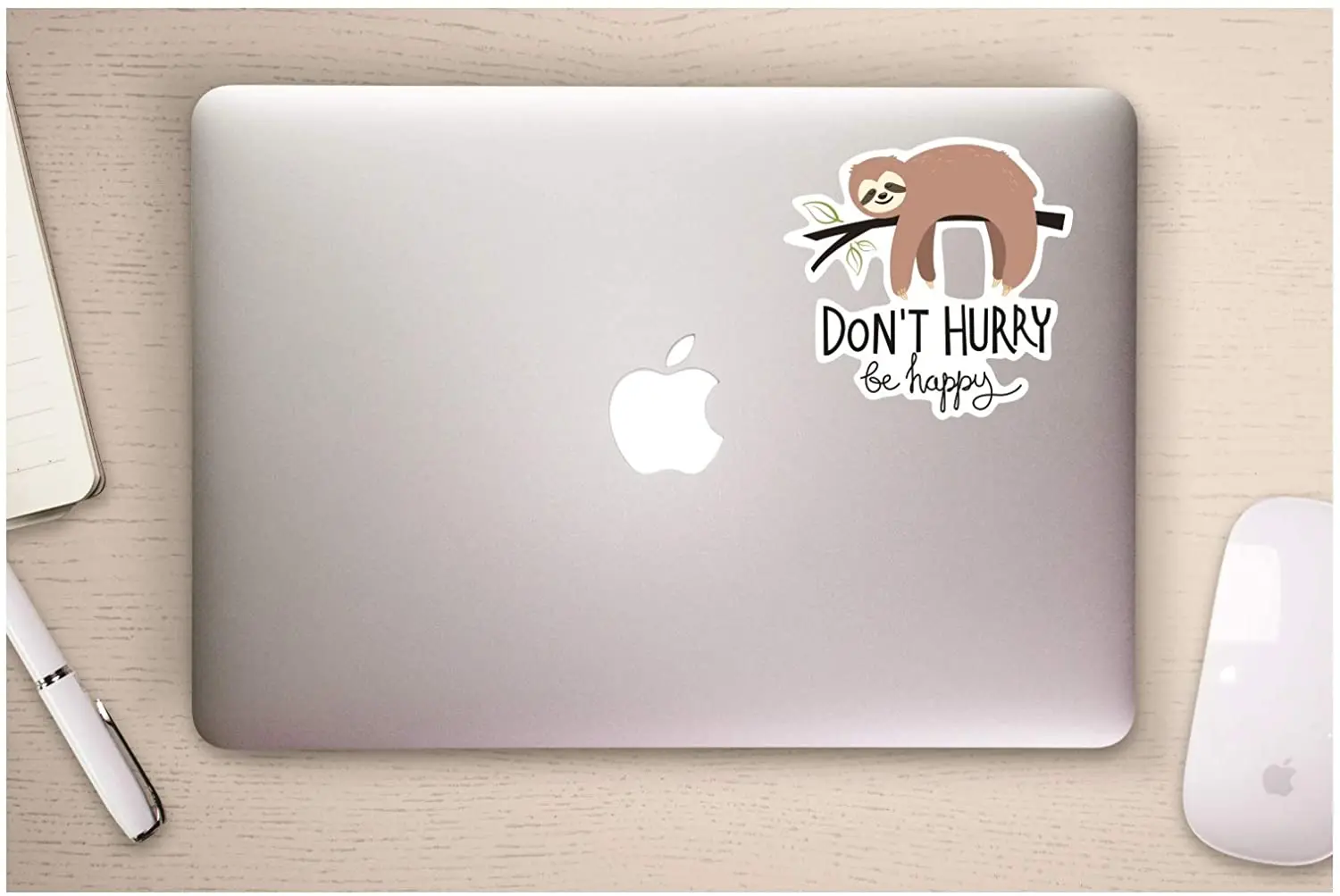 Fun Sloth Stickers-Don't Hurry Be Happy Car Decals Are Perfect for MacBook Stickers Windshield Bumper Motorcycle Helmet Decal