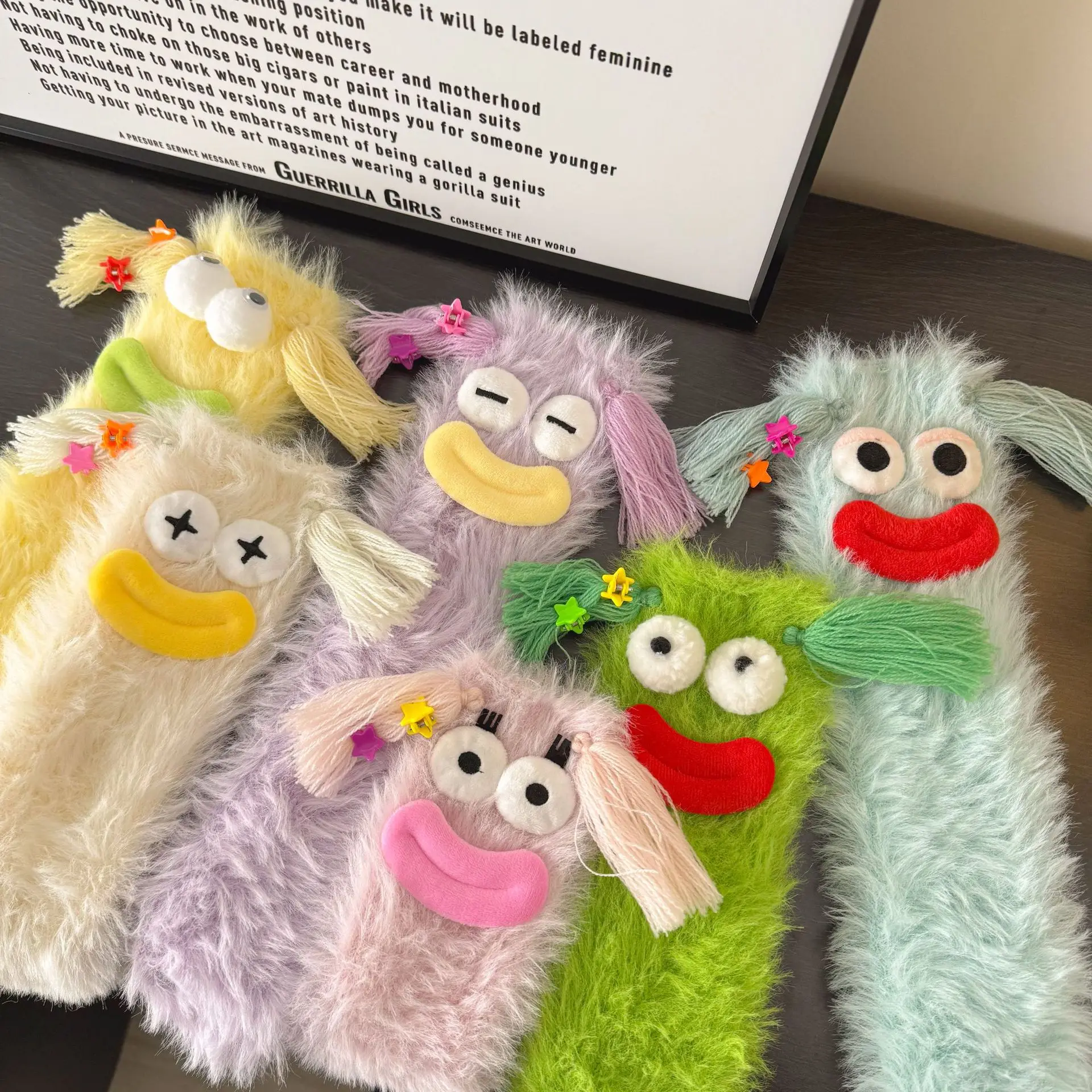 

Забавные домашние носки из флиса с большими глазами, утолщенные, теплые, плюшевые, из кораллового флиса, для осени и зимы