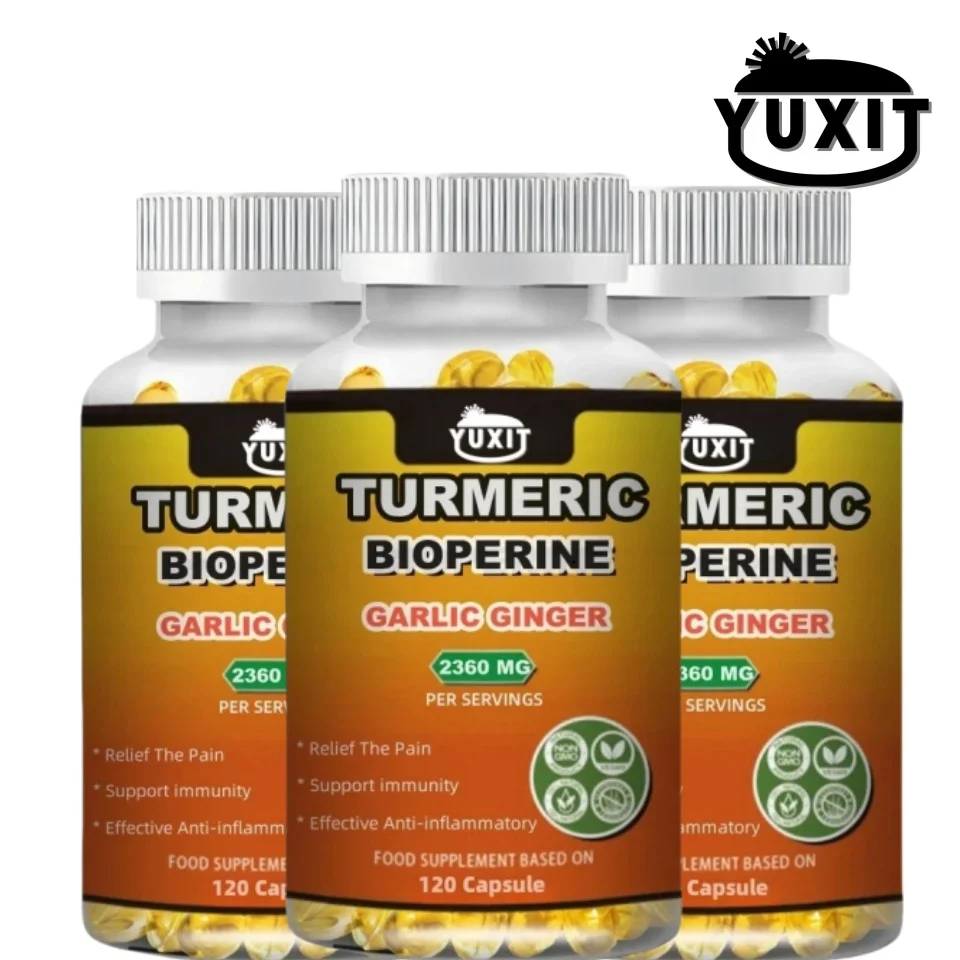 

Curcumin, Ginger Root, Garlic Pills, Black Pepper Supplements - for Joint, Digestion & Immune Support