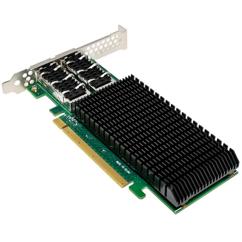 การ์ดเครือข่ายใยแก้วนำแสง PCIE พอร์ตคู่100ก. QSFP28 Mellanox ConnectX-5 RDMA อัจฉริยะ