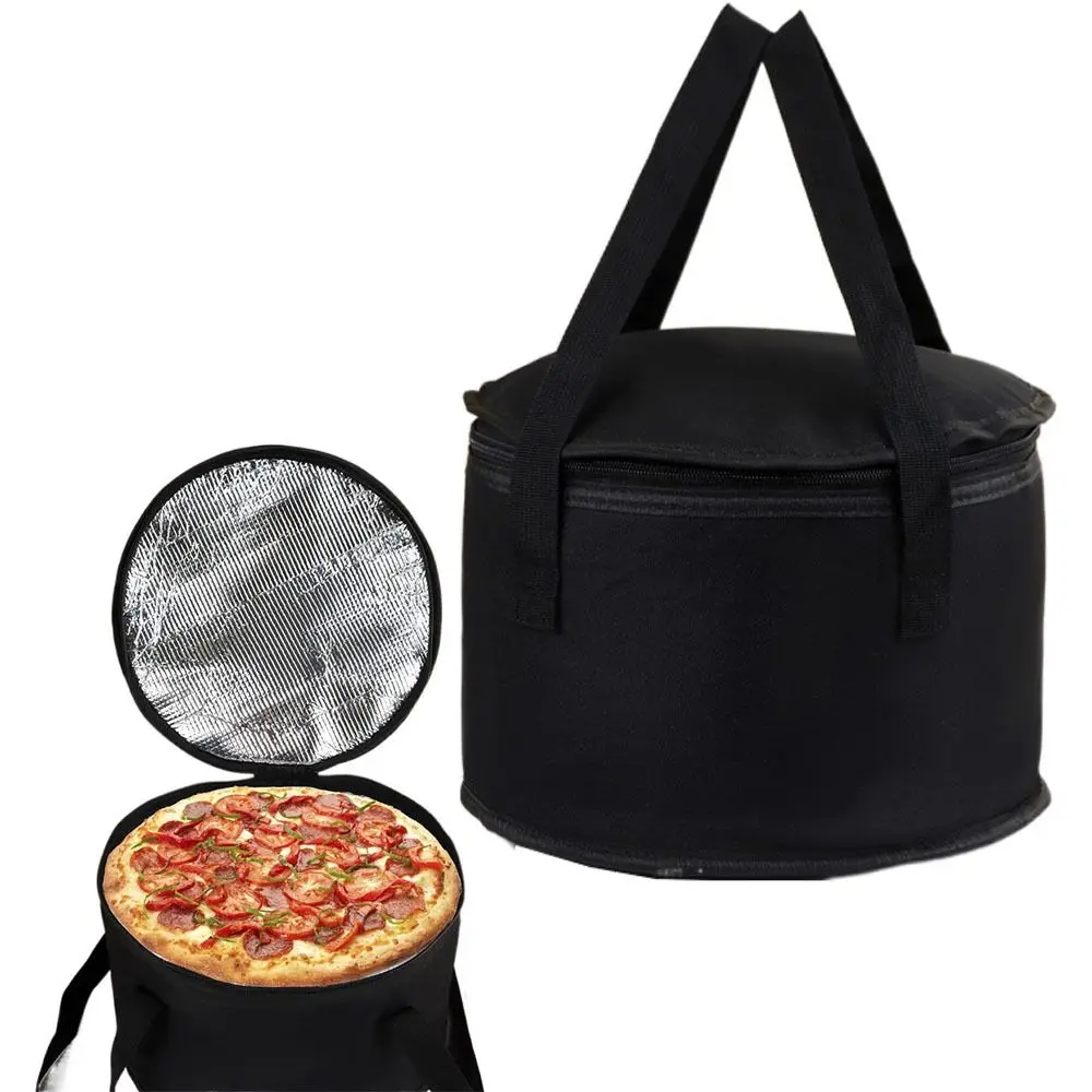 Durable Round Thermal Pie Carrier Reusable Portable Insulated Lunch Bag Waterproof Lid Casserole Food Tote Bag Cake