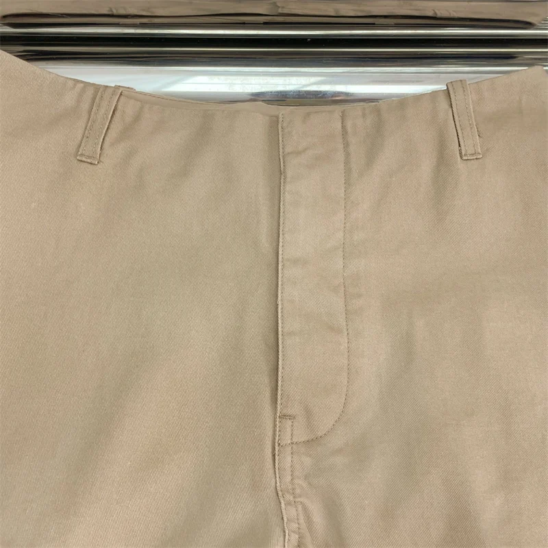 여성용 바지 2025년 가을 신상 로우라이즈 슬림핏 스트레이트 팬츠 고품질 순면 카고 팬츠 비대칭 바지