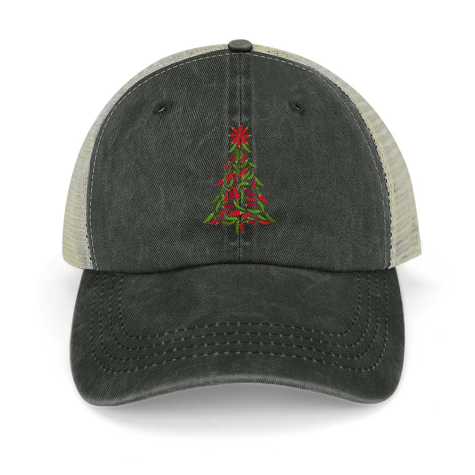 

Red and Green Chile Peppers Tree Baseball Cap Beach Hat Man For The Sun Sports Cap Mens Women's