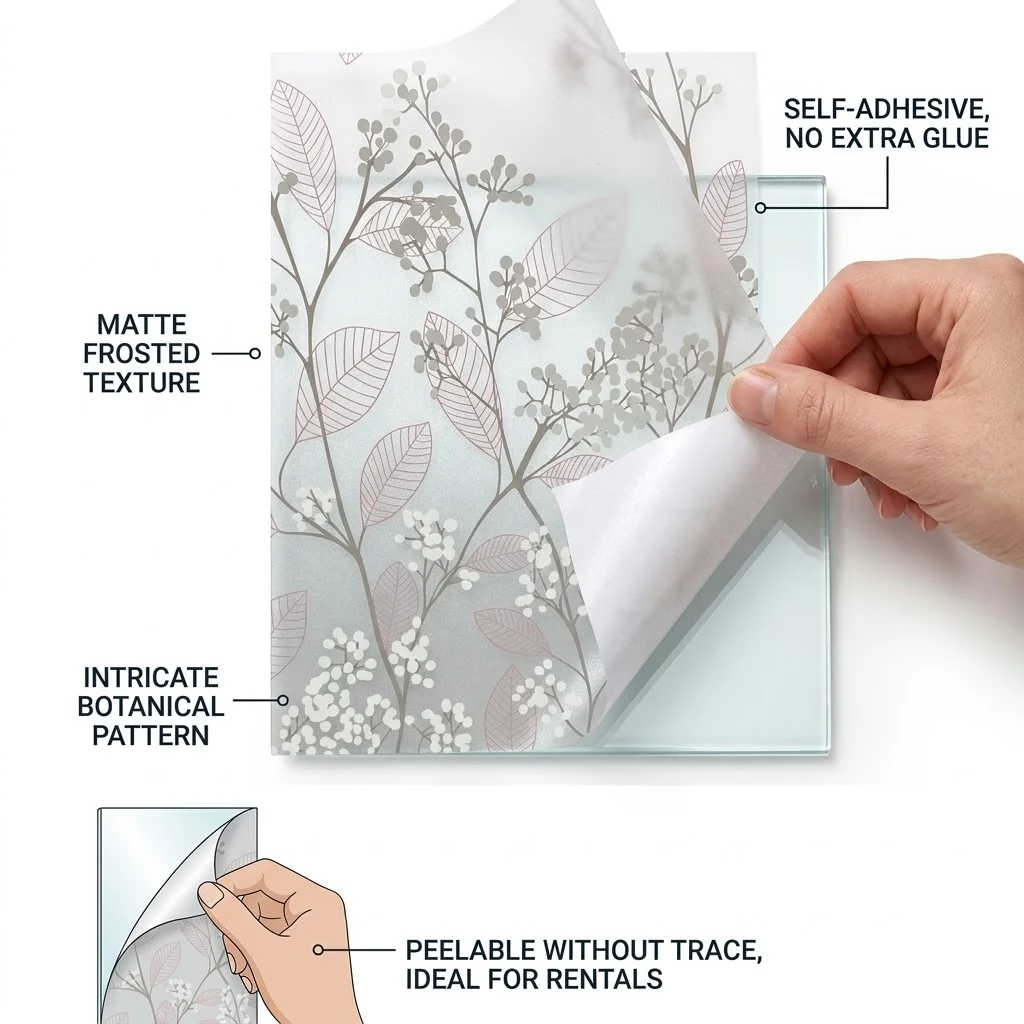 Floral Leaf Self-Adhesive Wind - огляд і ціна Window Insulation Film
