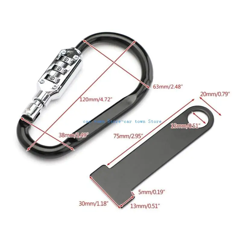 RXJE مكافحة سرقة خوذة دراجة نارية قفل الجمع قفل برمز مع T-بار #6