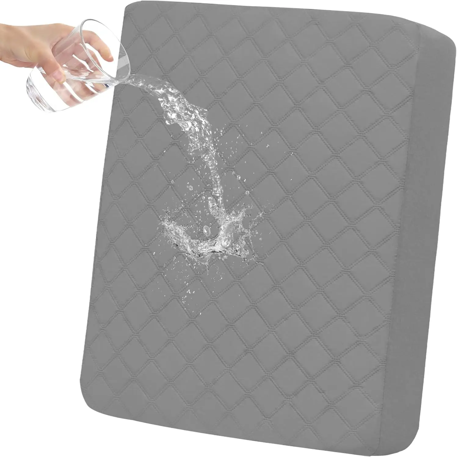 

Waterproof Chair Cushion Cover, Non-Slip Leakproof Sofa Seat Cushion Slipcovers, Quilted and Stretch Furniture Protector for Dog