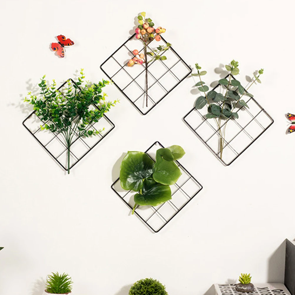 

2 Pcs Multifunctionl Metal Mesh Photo Grid Panel Wall Decor Photo Wall Wall Display Organizer (Black)