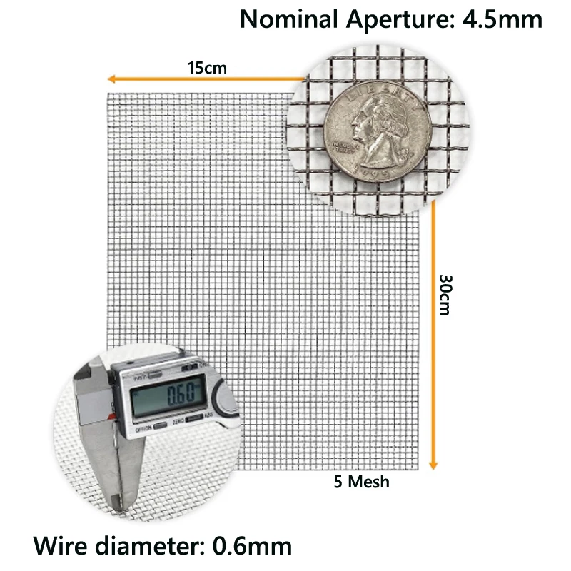 1-5pcs 304 Stainless steel filter screen 4/5/8/20/30/40-400 Mesh Woven Wire High Quality Stainless Steel Screening Filter Sheet