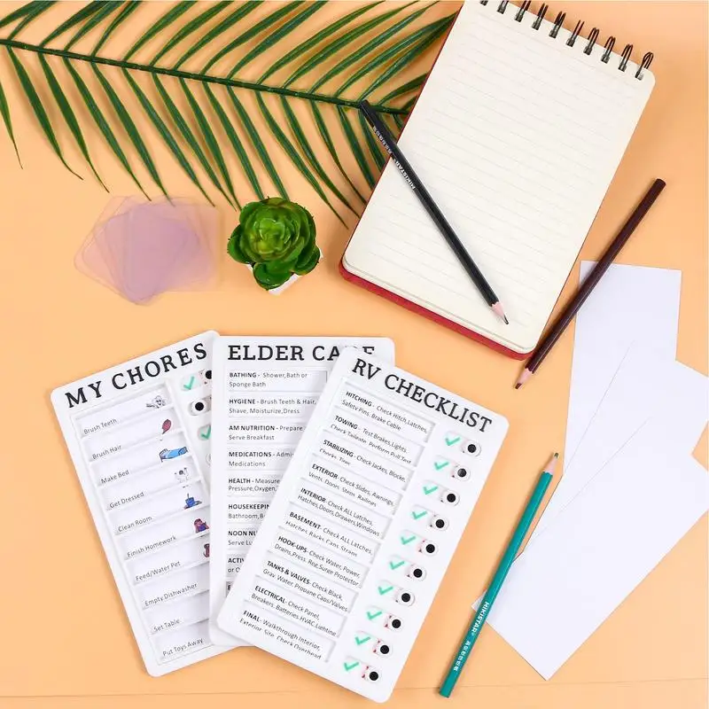 Reutilizável RV Checklist Board, Família Memo Board, Chore Chart Memo, Destacável Chore Chart Planner