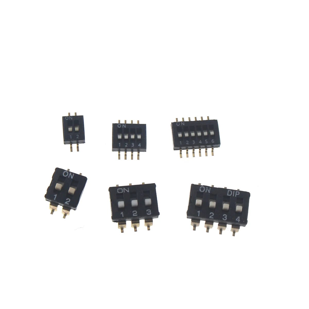 10pcs smd Slide Type Switch Module 1 2 3 4 5 6 7 8 10 12 PIN 2.54mm 1.27MM DIP Red Pitch Toggle black  Snap Switch Dial Switch