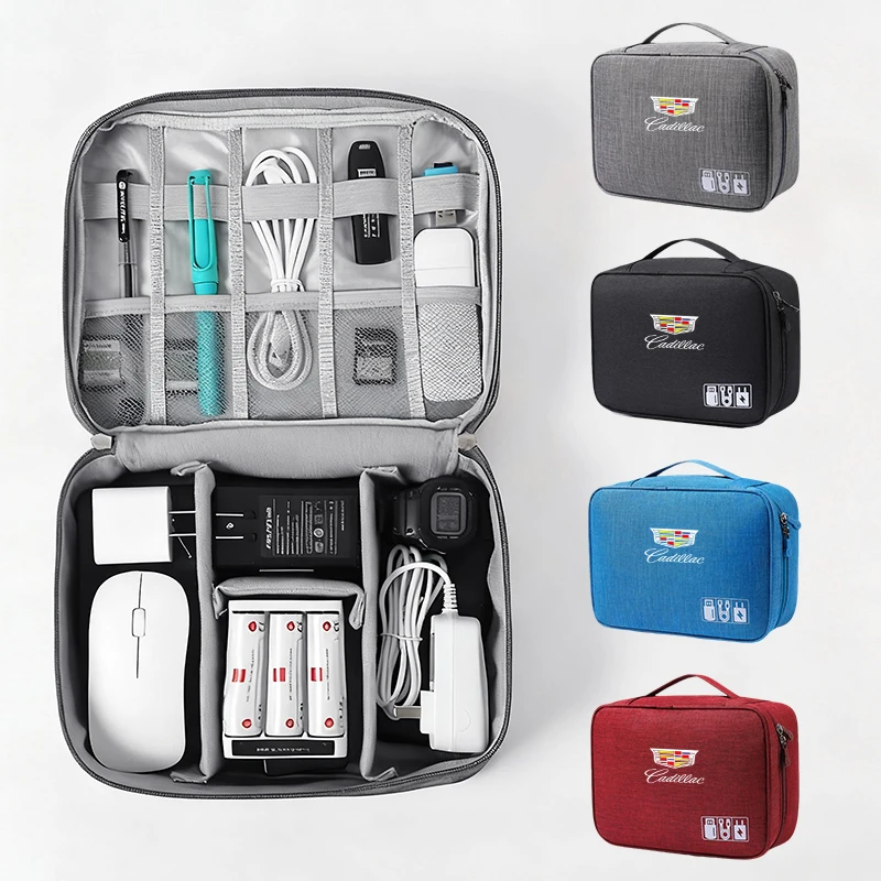 Accesorios para Automóviles, Bolsa de Almacenamiento Digital, Estuche para Cables de Datos y Herramientas para Cadillac ATS BLS CT4 CT6 CTS ESCALADE STS XLR XT4 XT5 XTS SLS