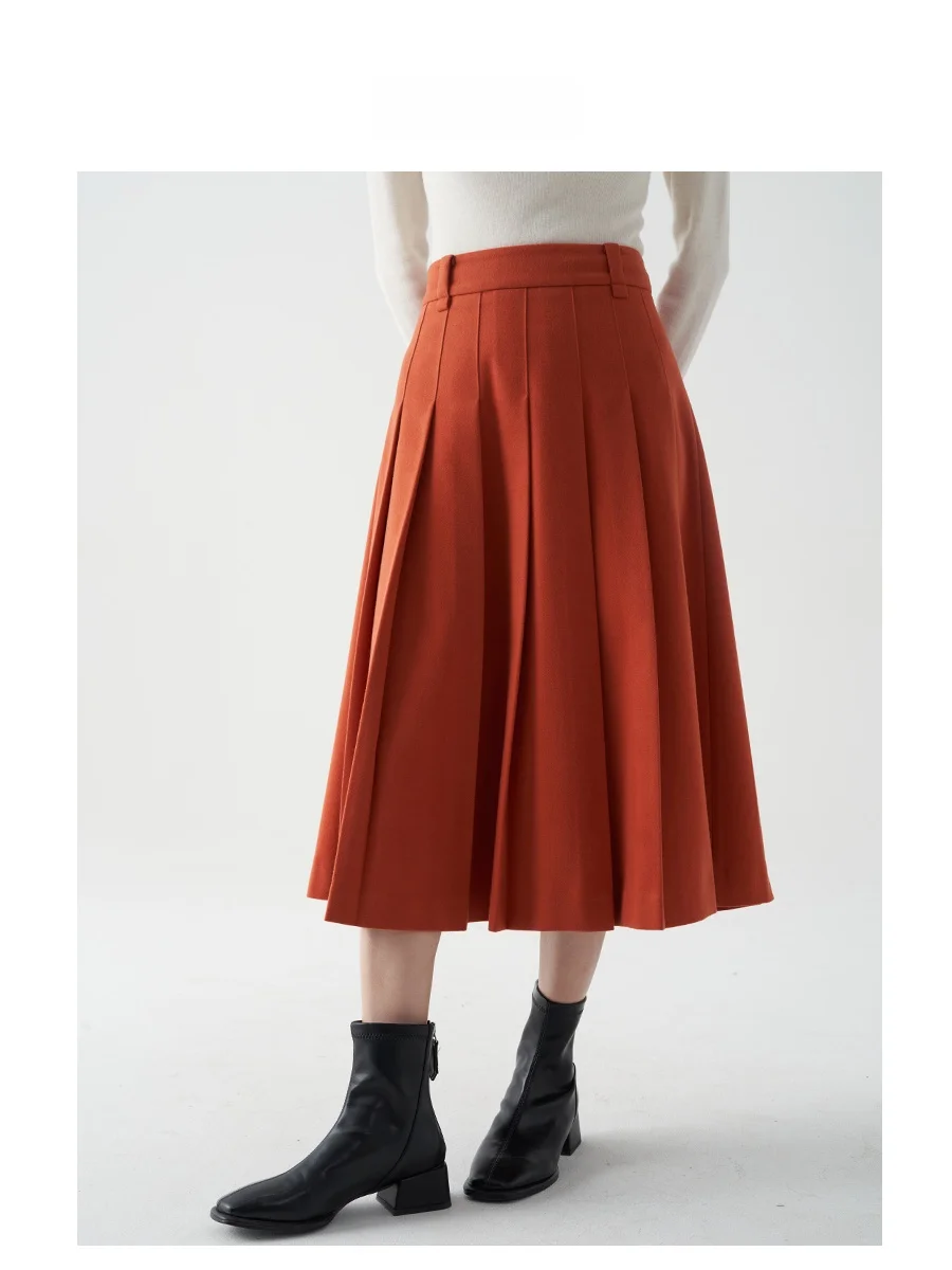 

LIMONN Thiened осенне-зимняя юбка-зонтик с высокой талией, женская длинная юбка из полиэфирного волокна для поездок на работу, однотонная