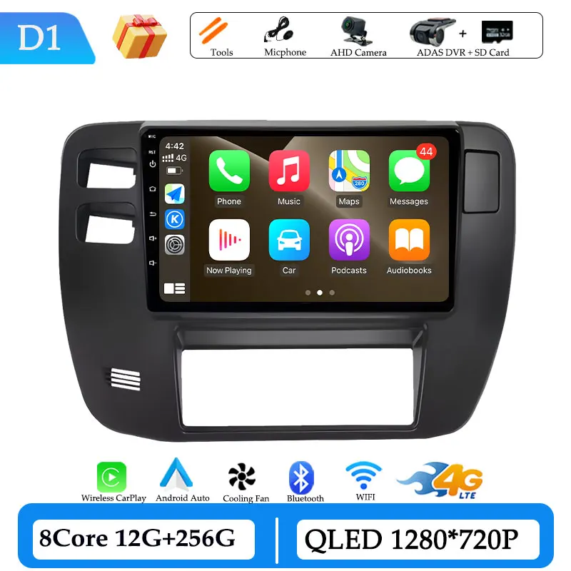 Draadloze CarPlay voor Nissan Patrol Y61 2002-2004 9 inch Android 15 GPS Navigatie Autoradio Video Multimedia Speler DSP Stereo