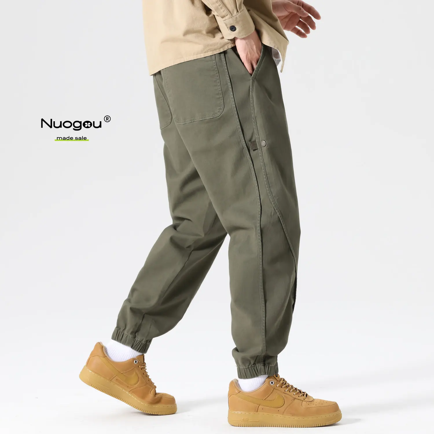 

Men's Casual Cotton Work Pants Autumn Winter Fce Lined Trousers Loose Fit Cargo Pants Comfortable Breathable Military een