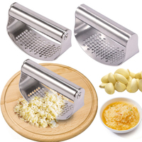 Upgraded Stainless Steel Garlic Press Squeezer Manual Garlic Ginger Rocker Crusher Garlic Cutting Mince Tools Kitchen Gadgets