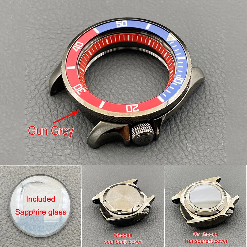Gun Grey SKX007 Watch Case Crown at 3.8 for 22mm Watch Stap Fit NH34 7S 4R NH35 NH36 Movement Diving Watch Case Customized Logo