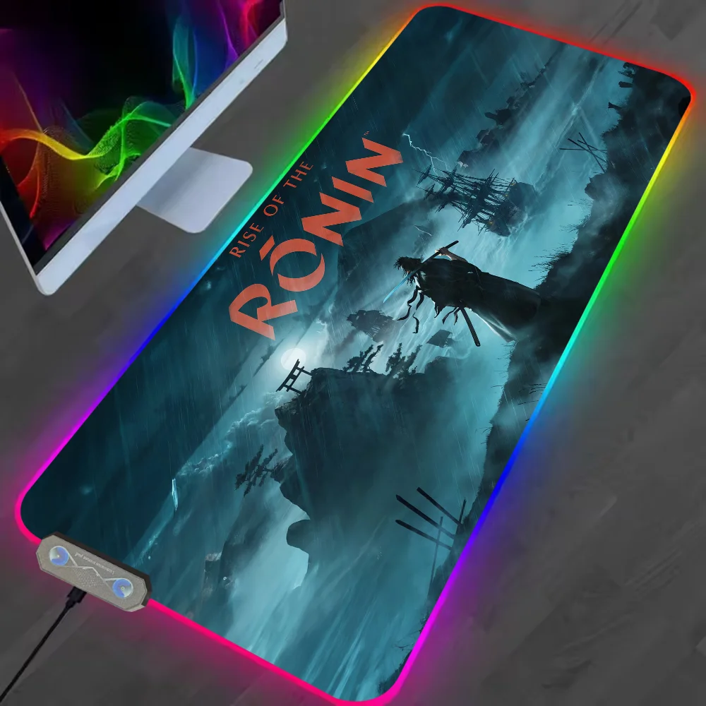 Game Rise of the Ronin S Mouse Pad RGB LED Light Non-Slip Rubber Base Waterproof Office PC Home Best Price Desk-Mat USB Large Ga