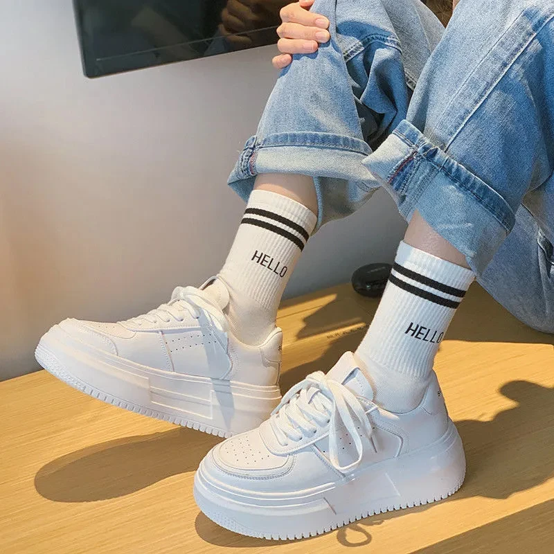 White Sports Shoes Korean Women Platform Sneakers Casual Harajuku Tennis Female Vintage Vulcanize Designer Footwear