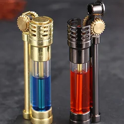 ZORRO Retro Gasoline Flint Wheel Igniter Old-fashioned Transparent Fuel Tank Kerosene Lighters Portable Cigarette Smoking Gifts