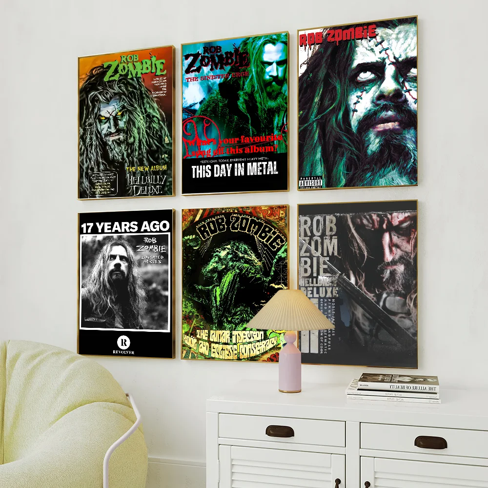 Singer R-Rob Z-Zombie Hellbilly Deluxe Poster Hot Album Art Wall Painting Stickers Small Decor Aesthetic Bar Coffee House Indoor