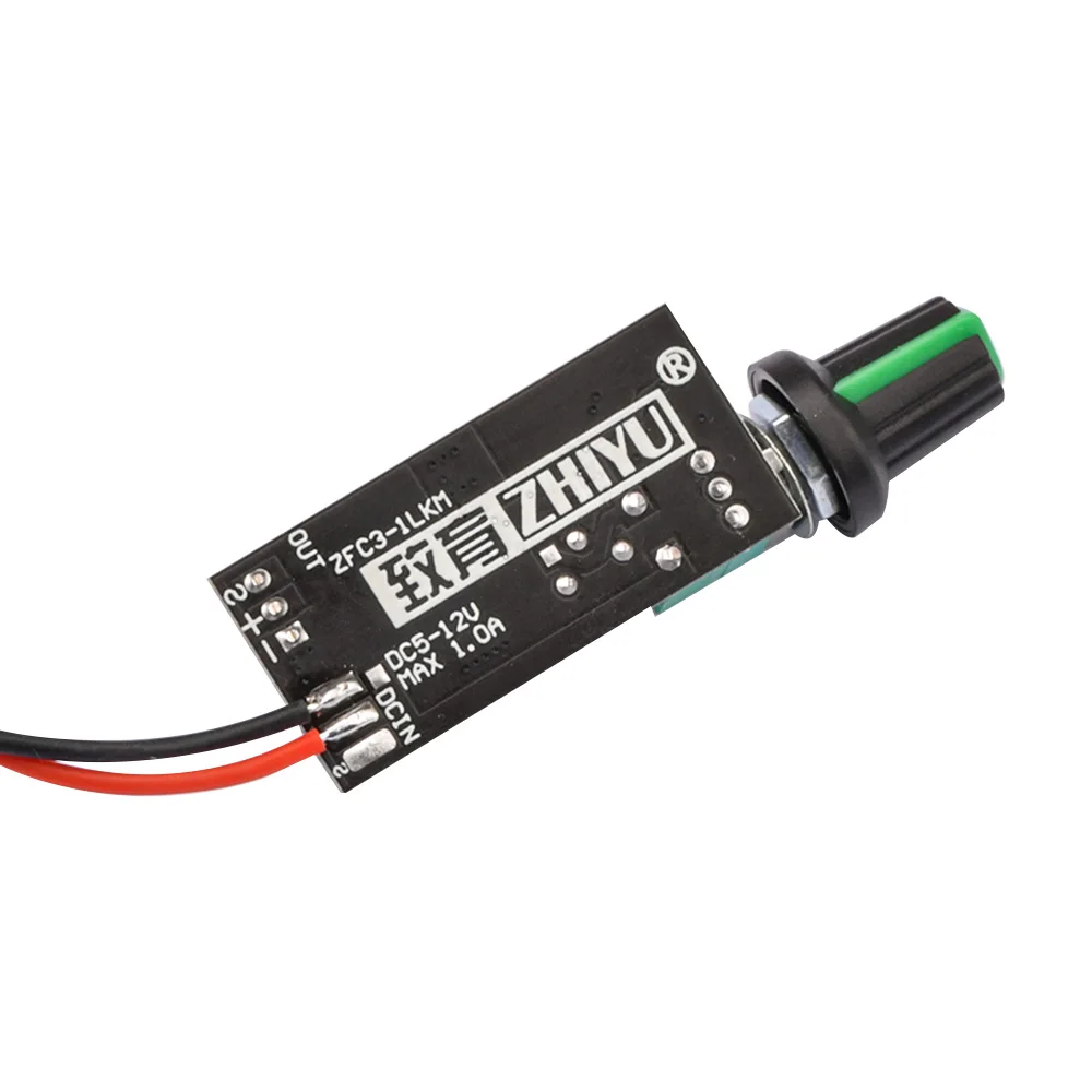1A ปรับ PWM 2/3สายพัดลมควบคุมความเร็วโมดูลพร้อมสวิตช์ลูกบิดมอเตอร์บอร์ดควบคุมสามารถปิดได้