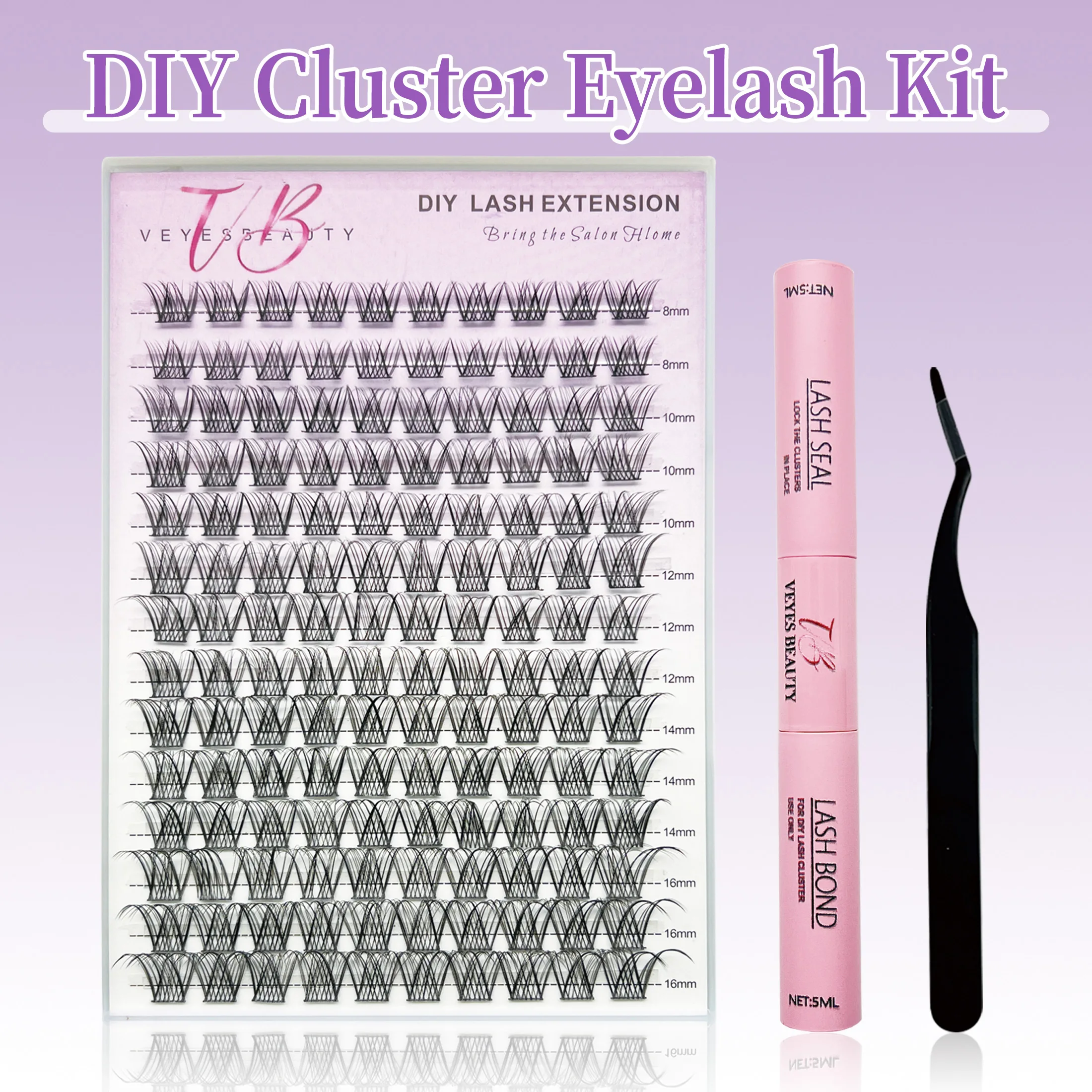 Eyelashes 240 PCS Clusters Lash Bond and Seal Makeup tools DIY Lashes Extension kit for gluing  Lashes Gluing Glue  Accessories