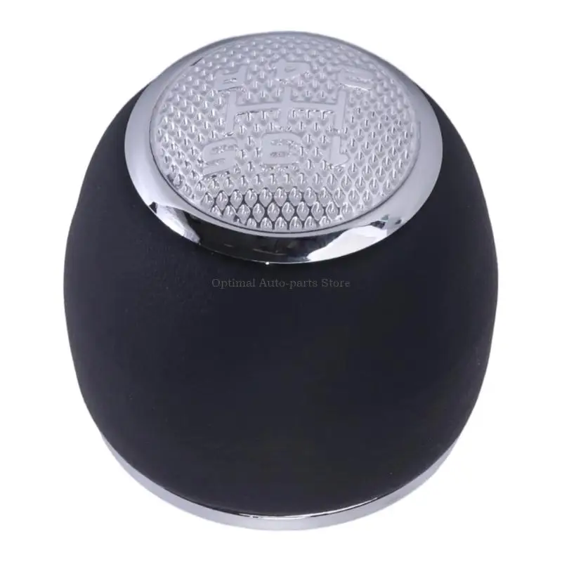 Textured Black Manual Gear Knob for the Stated 2008-2016 Application, Rounded Replacement with Silver-Tone Accent Trim