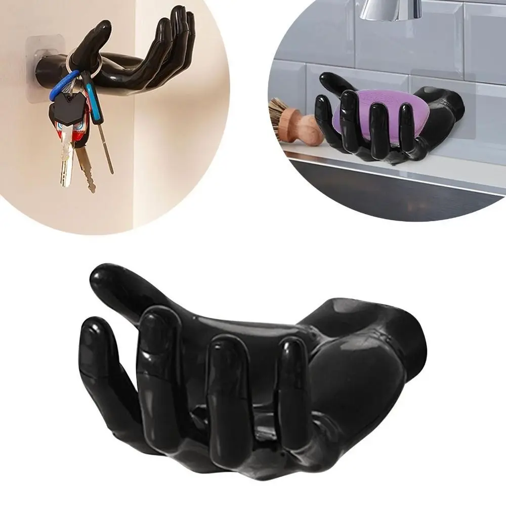 Прочный пластиковый крючок в форме руки, настенный крючок, многофункциональный крючок для хранения, однотонная вешалка без следов, крючок для дома