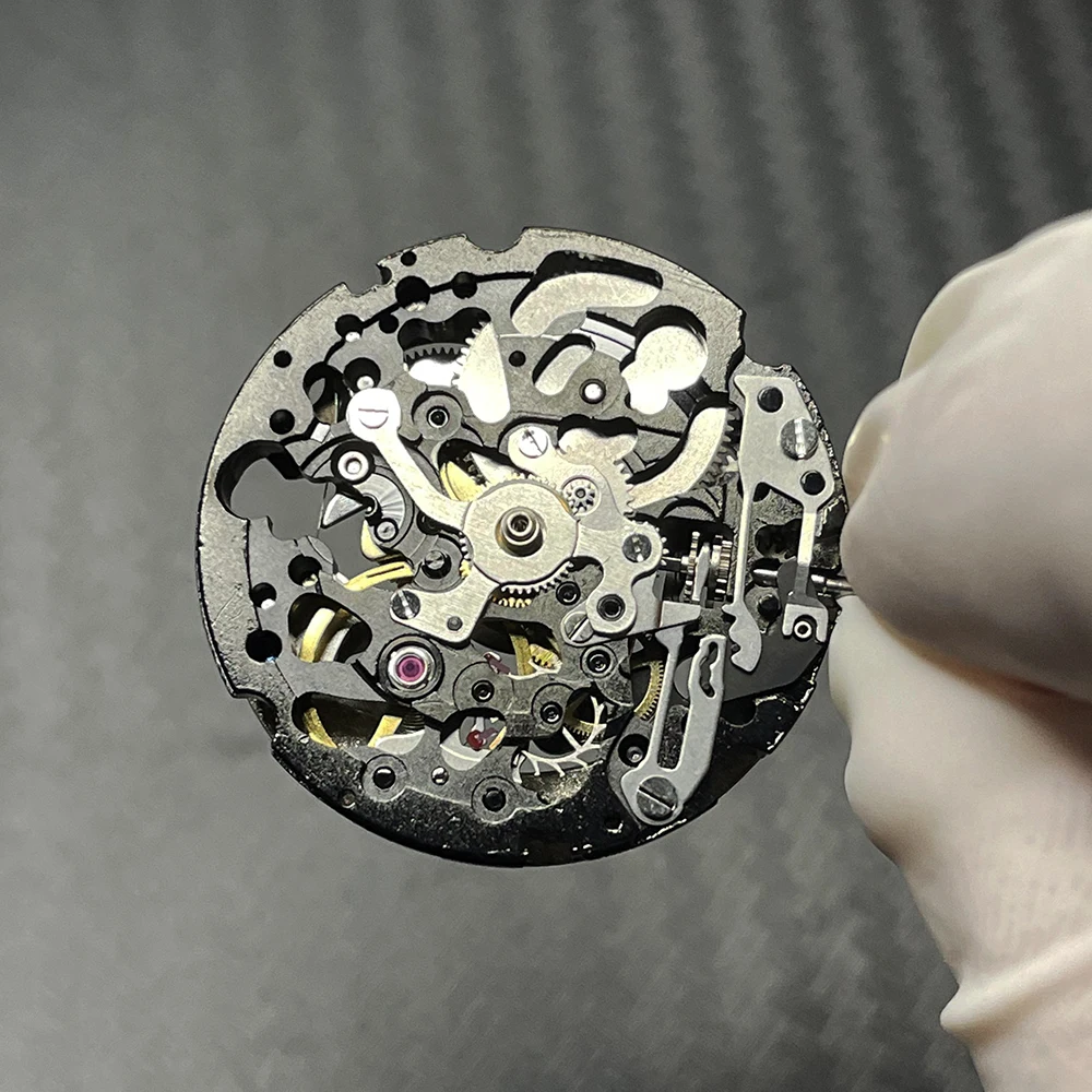 Japan Miyota 8N24 Black Skeletonized Mechanical Movement Modified Mechanism 21 Jewels Automatic Mechanism High Accuracy