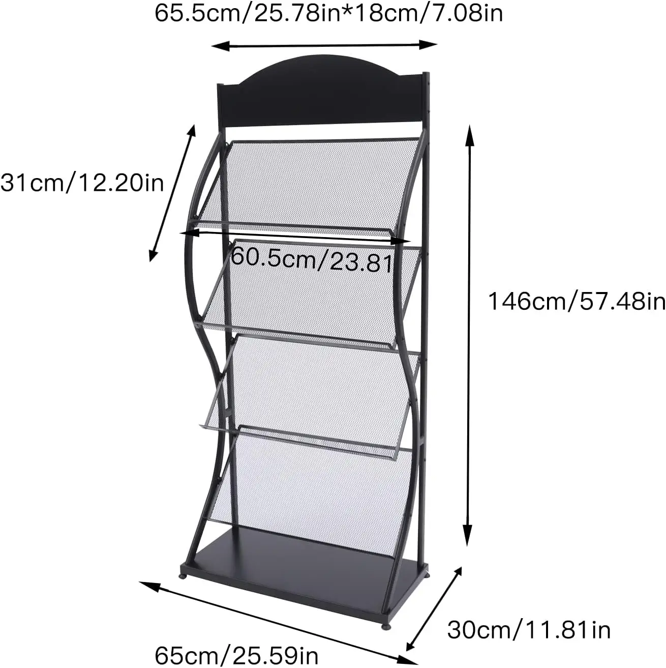 4 Layers Magazine Rack Floor-Standing Rack Display Stand,Exhibition Fairs Show Shelf,Newspaper Rack Brochure Display Stand