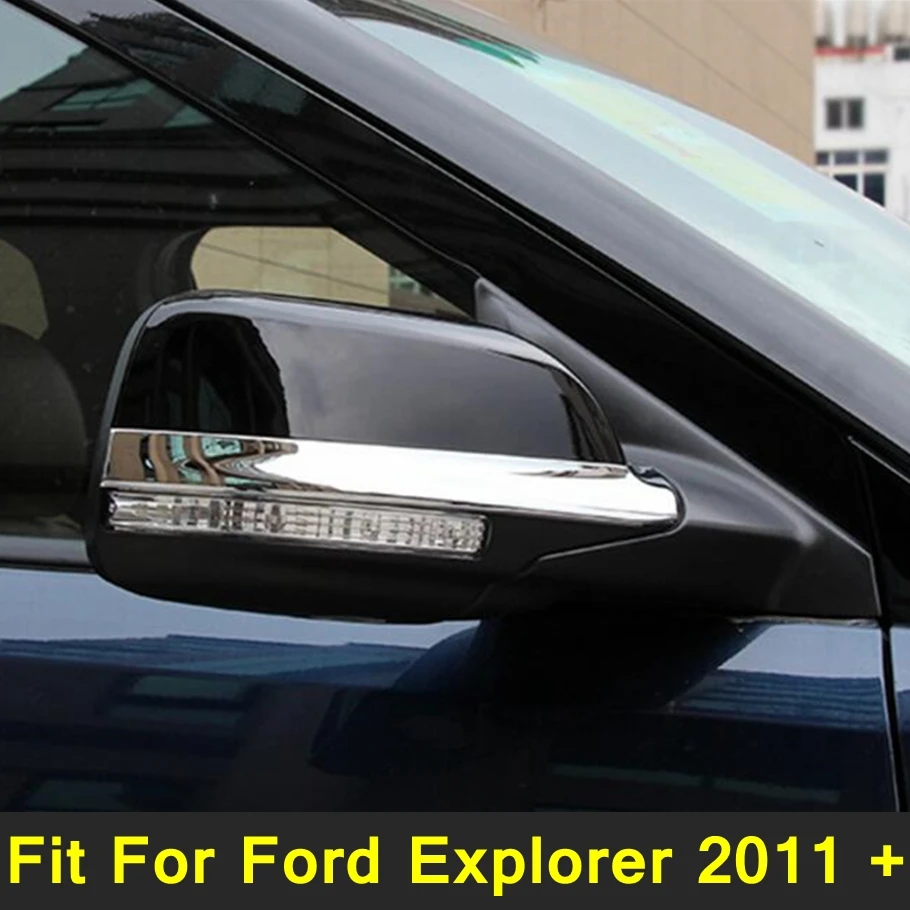 

2 Pcs ABS Side Door Mirror Protection Strip Streamer Cover Trim Accessories For Ford Explorer 2011 - 2019 Left-hand Drive Model