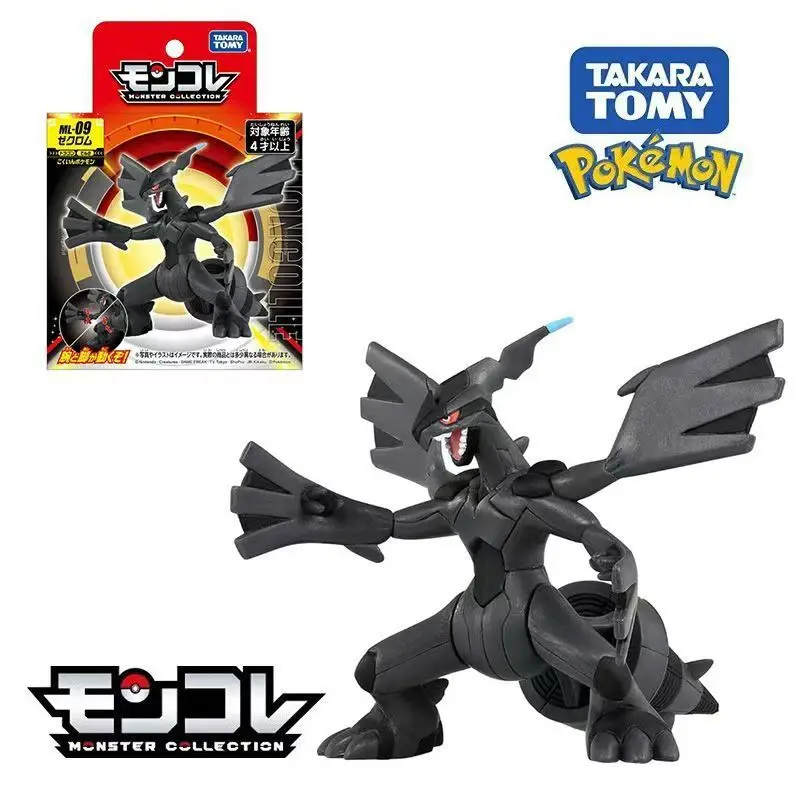 En stock, Takara Tomy Tomica Pokemon Pocket Monster Collection MonColle ML-09 Zekrom, figura de resina de anime, juguete, adorno de escritorio, regalo