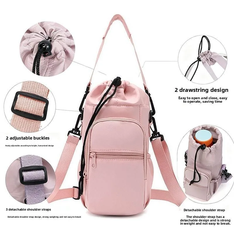 Water Bottle Holder Sling Bag with Strap for 32oz/40oz Insulated Bottles Crossbody Shoulder Carrier Water Bottle Cup Accessories