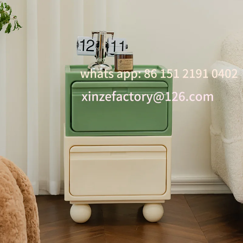 

Customizable Nordic Internet celebrity small apartment bedside table ins wind mobile storage side cabinet creative simple storag