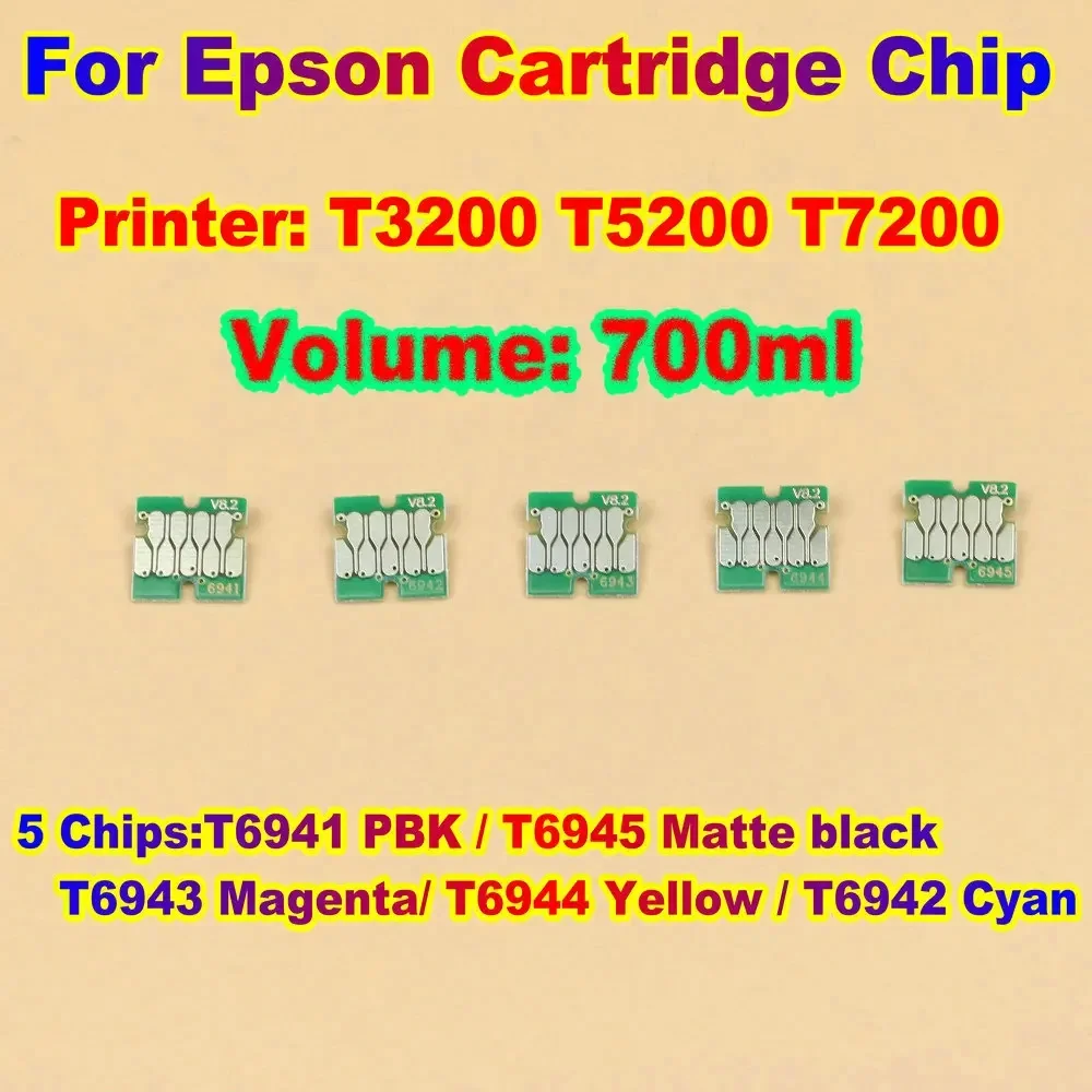 Chips T5200 Chip For Epson T3200 Tank Chip Ink Cartridge Chips for Epson SC T3200 T5200 Cartridge Chip T6941-T6945 T7200 Chips