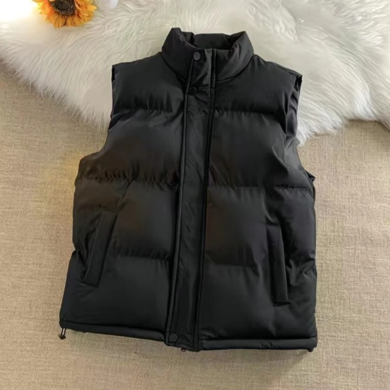 

2025 Winter Trendy Men's Cotton Vest Thickened Sleeveless Standing Collar Waistcoat Loose Fitting Warm Jacket for Casual Wear​