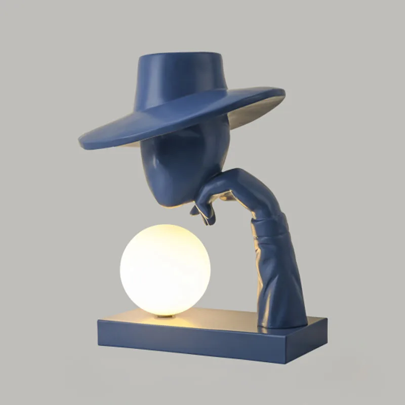 

Creative Humanoid Art Sculpture Desk Lamp Luxury Bedroom Bedside Study Reading Light Villa Living Room Designer Decor Lighting