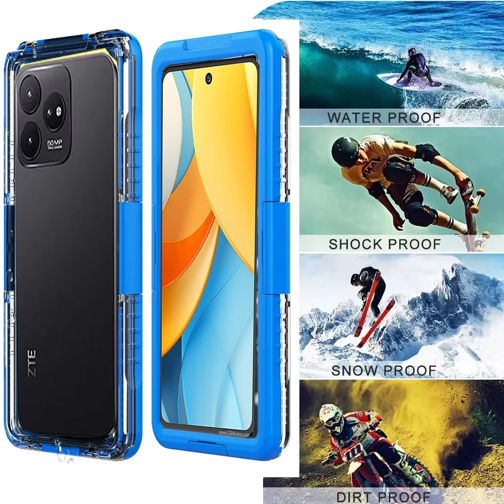 UnIversal Waterproof Phone Case for ZTE Blade A75 4G Blade V60 Design Swimming Pouch Transparent Shockproof Cover Protect Bumper