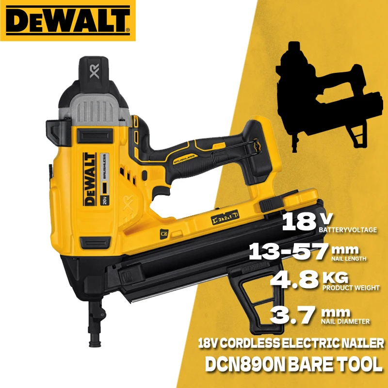 

DEWALT DCN890 беспроводной гвоздезабивной станок для бетона 18 в бесщеточный Электроинструмент высокоскоростной гвоздезабивной стальной гвоздезабивной пистолет для бетона DCN890N