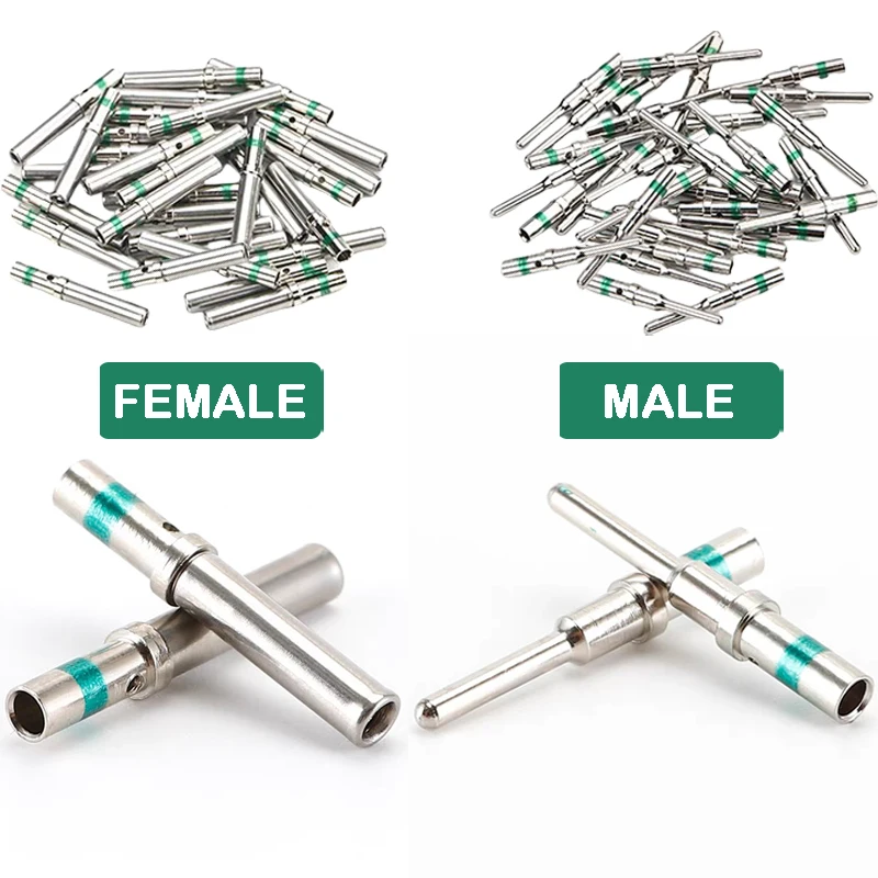 10PCS DT 1.5mm Series Pin Contact 0462-201-16141 0460-202-16141 Stainless Steel 16AWG Deutsch Crimp Solid Female Male Terminal