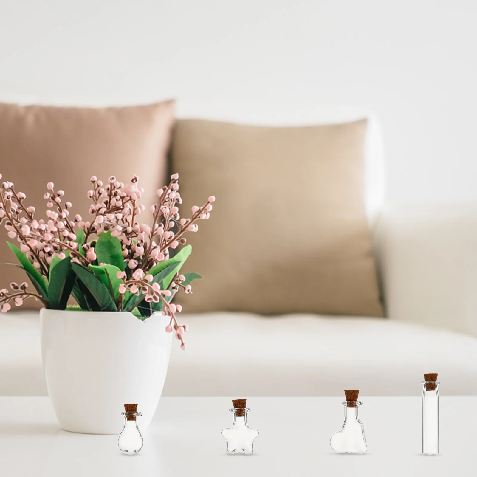 

50Pcs Mini Glass Vials Transparent Bottles with Corks for DIY Crafts Wish Boxes Perfume Essential Oil Containers