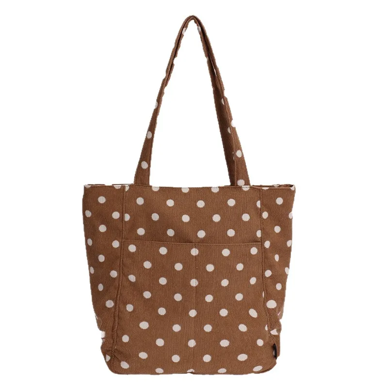 

Large Canvas Women Shoulder Shopper Bag Fashionable Polka Dots Ladies Luxury Designer Tote Bag for Woman 2025 Female Handbags