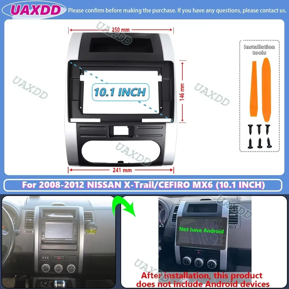 For 2008-2012 NISSAN X-Trail CEFIRO DONGFENG FENGDU MX6 10.1INCH 2 Din Car Android Frame Panel Fascia Cable Harness Dashboard